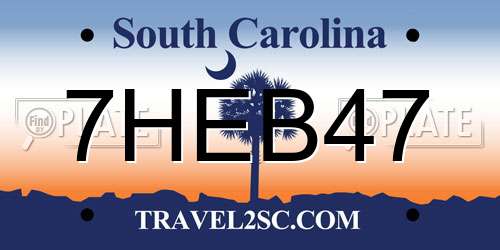 7HEB47 South Carolina License Plate