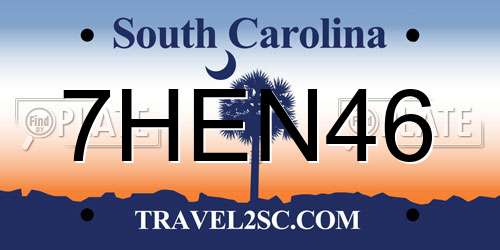 7HEN46 South Carolina License Plate