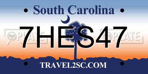 7HES47 South Carolina License Plate