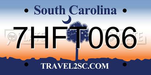 7HFT066 South Carolina License Plate