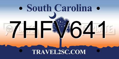 7HFV641 South Carolina License Plate