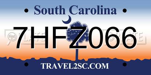 7HFZ066 South Carolina License Plate