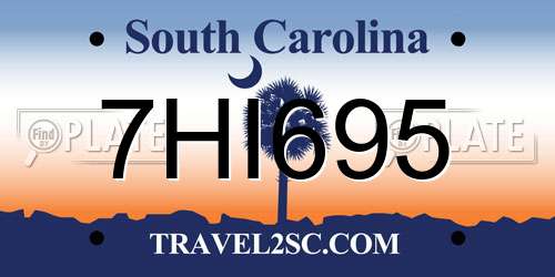 7HI695 South Carolina License Plate