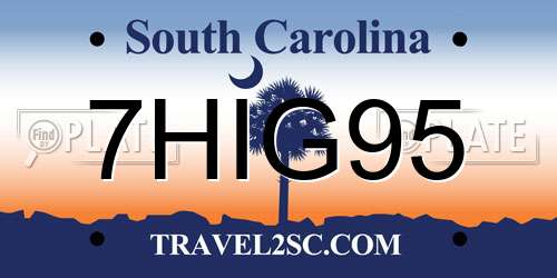 7HIG95 South Carolina License Plate