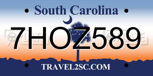 7HOZ589 South Carolina License Plate