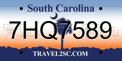 7HQ7589 South Carolina License Plate