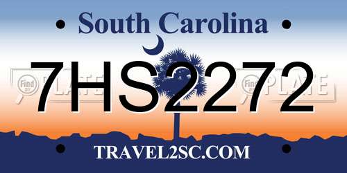 7HS2272 South Carolina License Plate