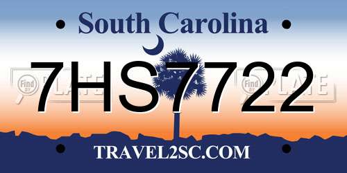 7HS7722 South Carolina License Plate