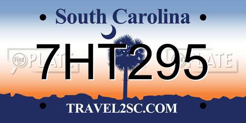 7HT295 South Carolina License Plate