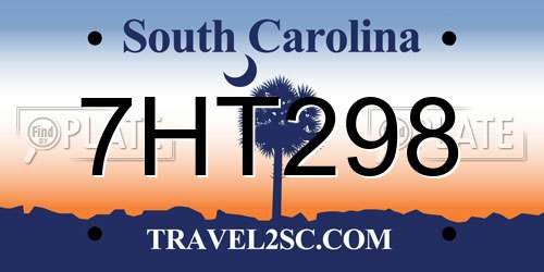 7HT298 South Carolina License Plate