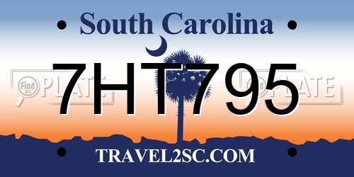 7HT795 South Carolina License Plate