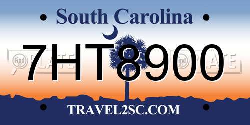 7HT8900 South Carolina License Plate