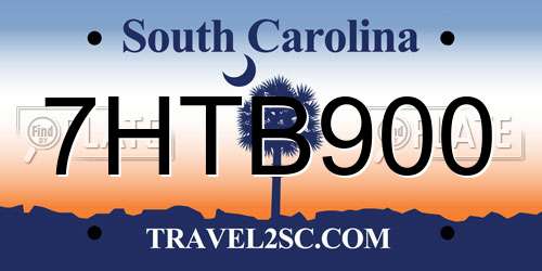 7HTB900 South Carolina License Plate