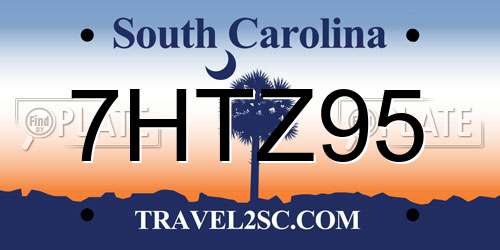 7HTZ95 South Carolina License Plate