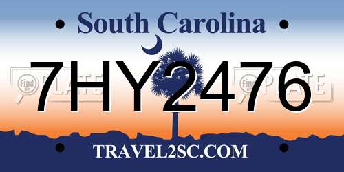 7HY2476 South Carolina License Plate
