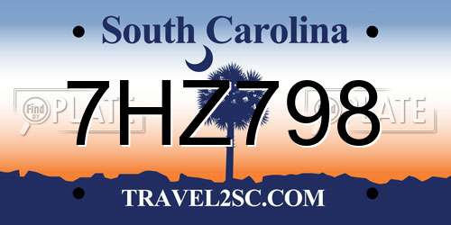 7HZ798 South Carolina License Plate
