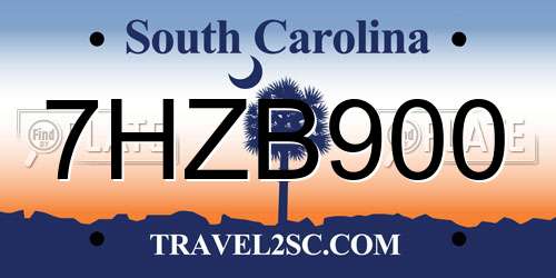 7HZB900 South Carolina License Plate