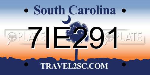 7IE291 South Carolina License Plate