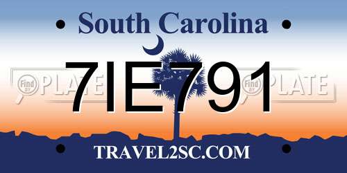 7IE791 South Carolina License Plate