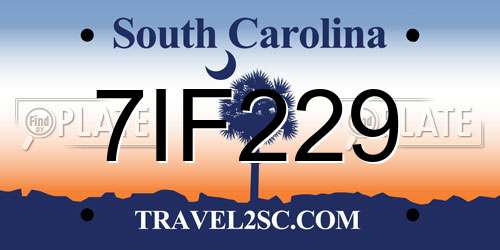 7IF229 South Carolina License Plate