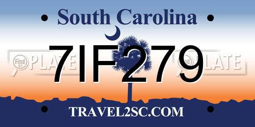 7IF279 South Carolina License Plate