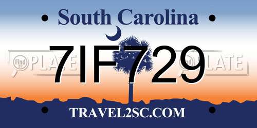 7IF729 South Carolina License Plate