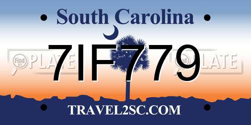 7IF779 South Carolina License Plate