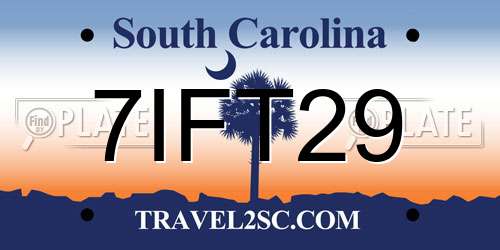 7IFT29 South Carolina License Plate