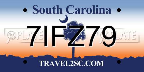 7IFZ79 South Carolina License Plate