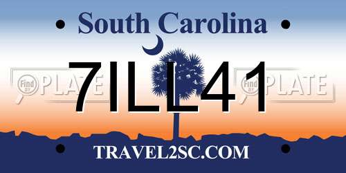 7ILL41 South Carolina License Plate