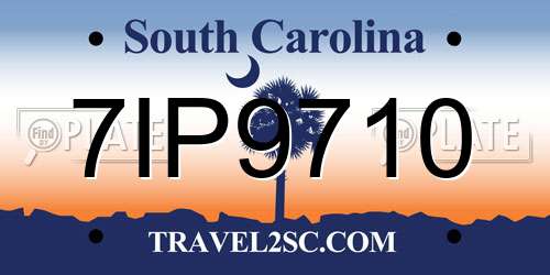 7IP9710 South Carolina License Plate