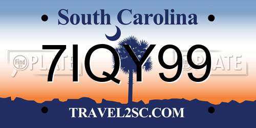 7IQY99 South Carolina License Plate