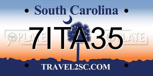 7ITA35 South Carolina License Plate