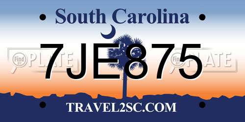 7JE875 South Carolina License Plate