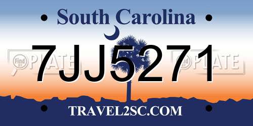 7JJ5271 South Carolina License Plate
