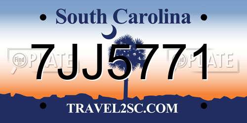 7JJ5771 South Carolina License Plate