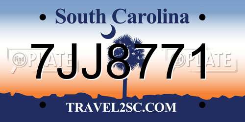 7JJ8771 South Carolina License Plate