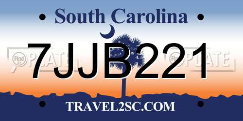 7JJB221 South Carolina License Plate