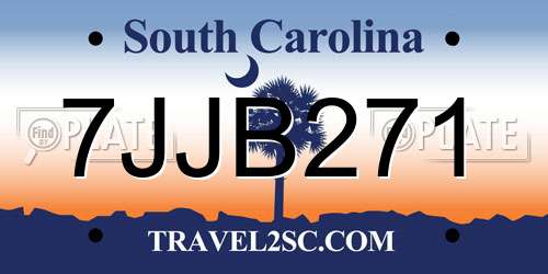 7JJB271 South Carolina License Plate