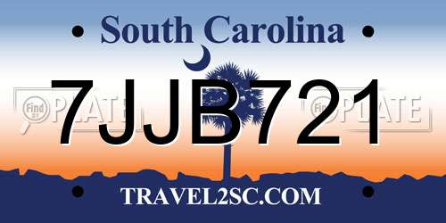 7JJB721 South Carolina License Plate