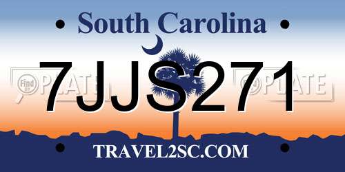 7JJS271 South Carolina License Plate