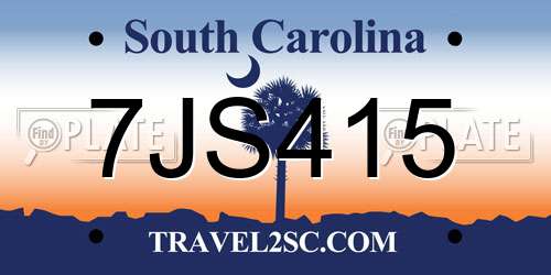 7JS415 South Carolina License Plate