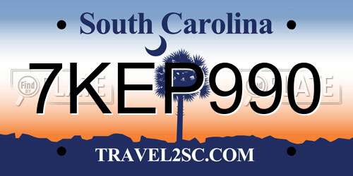 7KEP990 South Carolina License Plate