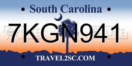 7KGN941 South Carolina License Plate
