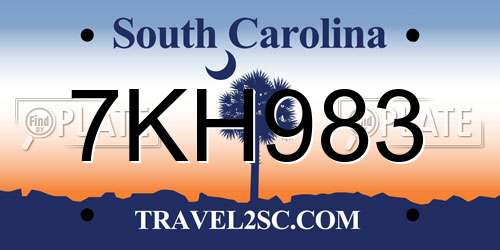 7KH983 South Carolina License Plate
