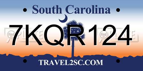 7KQR124 South Carolina License Plate
