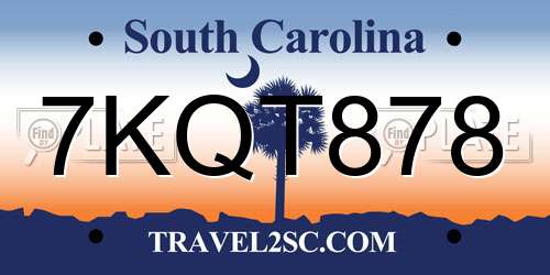 7KQT878 South Carolina License Plate