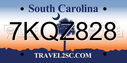 7KQZ828 South Carolina License Plate