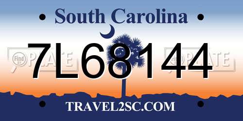 7L68144 South Carolina License Plate
