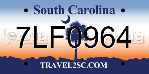 7LF0964 South Carolina License Plate